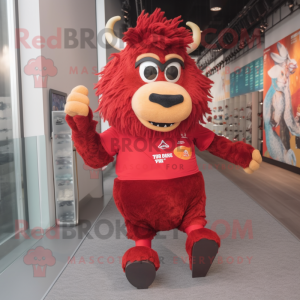 Red Yak maskot kostume...