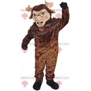 Giant brown bison mascot, bovine animal costume - Redbrokoly.com