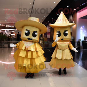 Gold Nachos maskot kostume...