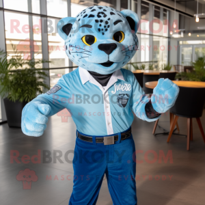 Himmelblå Jaguar maskot...