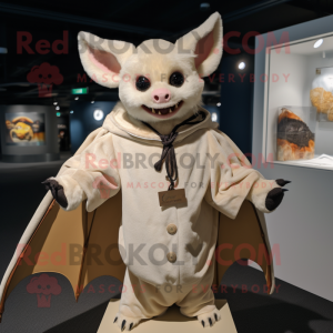 Cream Bat maskot-draktfigur...