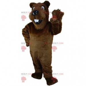 Mascote castor marrom, fantasia de roedor, castor gigante -