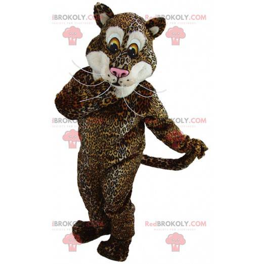 Gevulde jaguar mascotte, gigantisch katachtig kostuum -