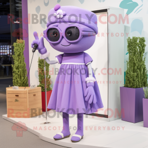 Lavendel TV maskot kostym...
