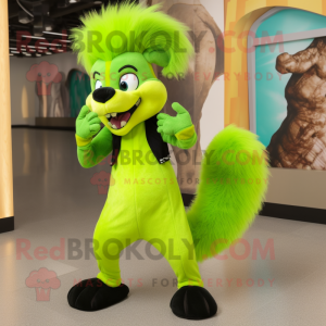 Lime Green Skunk mascotte...