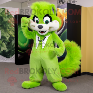 Lime Green Skunk mascotte...