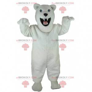 Mascotte d'ours blanc, de grizzli, costume d'ours terrifiant -