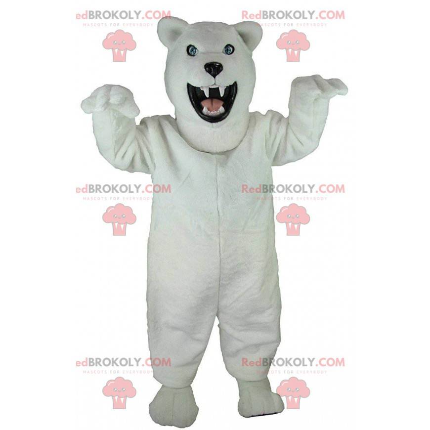 Mascote de urso polar, urso pardo e fantasia de urso assustador