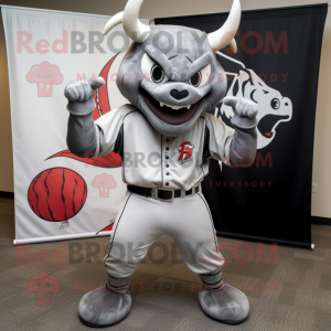 Silver Devil maskot kostym...