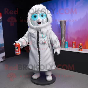 nan Soda Can mascot costume character dressed with a Parka and Necklaces