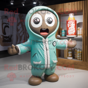 nan Soda Can mascot costume character dressed with a Parka and Necklaces