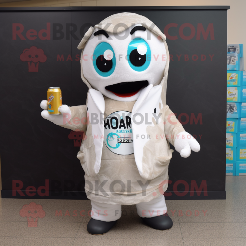 nan Soda Can mascot costume character dressed with a Parka and Necklaces