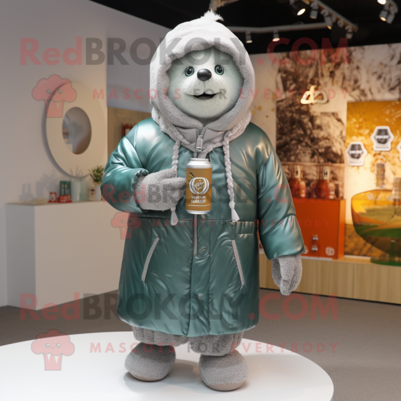 nan Soda Can mascot costume character dressed with a Parka and Necklaces