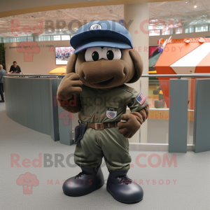 Black Air Force Soldier mascot costume character dressed with a Baseball Tee and Handbags