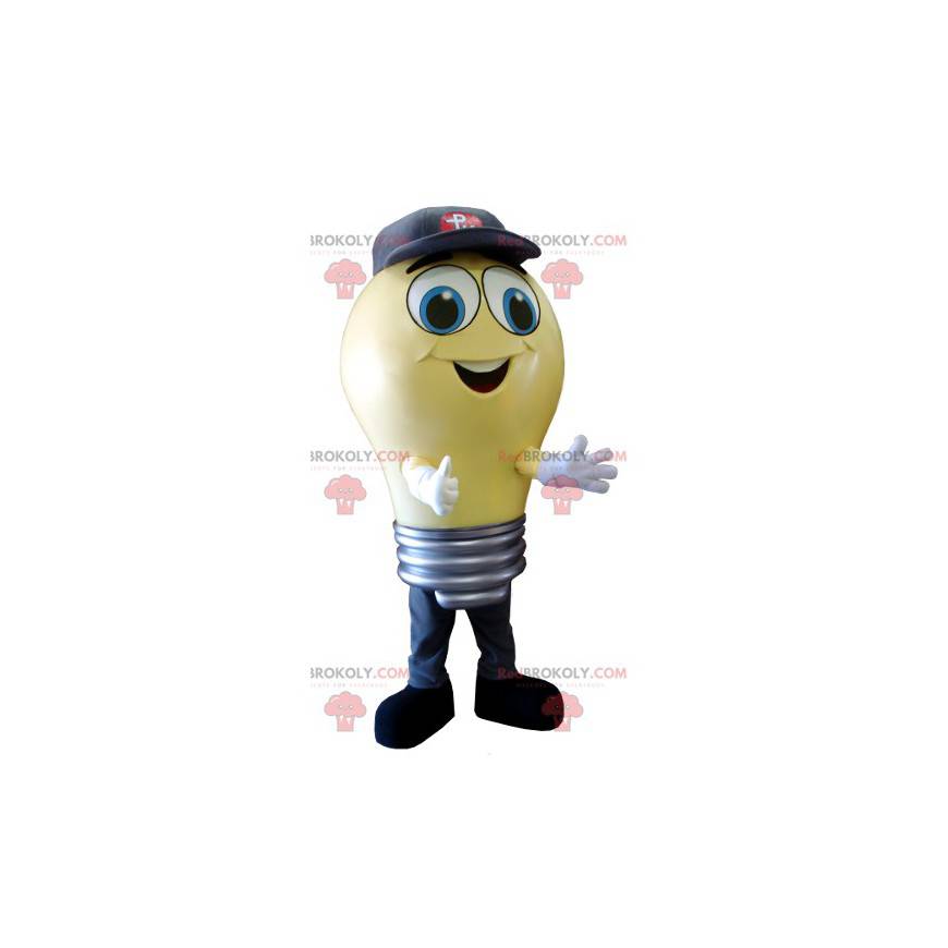 Giant yellow bulb mascot - Redbrokoly.com