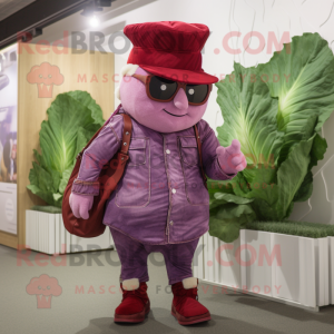 Red Cabbage Leaf maskot...