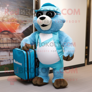 Sky Blue Marmot maskot...