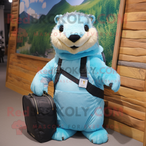 Sky Blue Marmot mascotte...