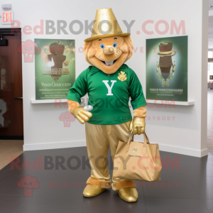 Gold Leprechaun maskot...