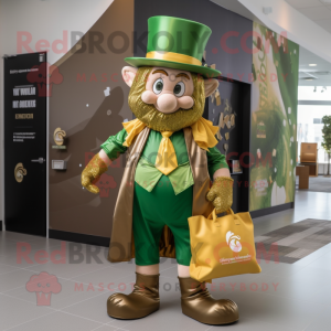 Gouden Leprechaun mascotte...