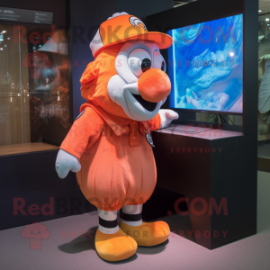 Peach Clown Fish mascot costume character dressed with a Shorts and Cufflinks