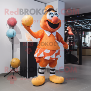 Peach Clown Fish mascot costume character dressed with a Shorts and Cufflinks