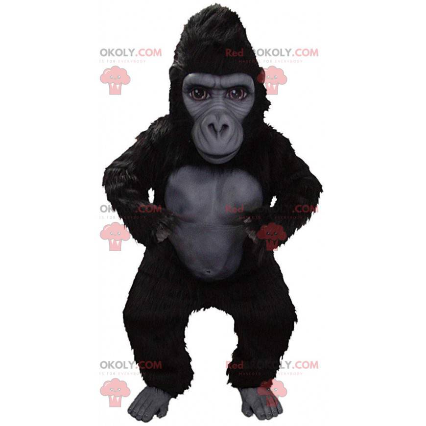 Mascote gorila negro gigante, muito realista e intimidante - Mascote gorila negro gigante, muito realista e intimidante -