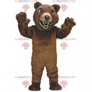 Mycket realistisk brunbjörnmaskot, grizzlybjörndräkt -