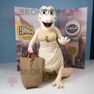 Beige Hydra maskot kostume...