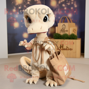 Beige Hydra maskot kostume...