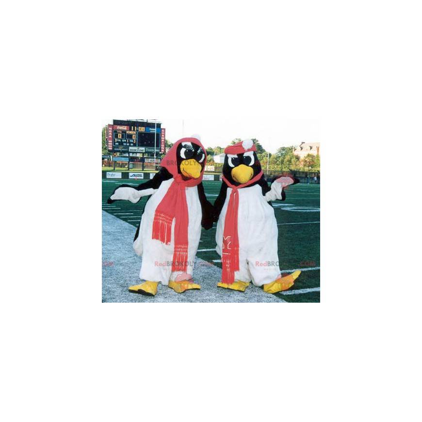 2 mascotte di pinguini in bianco e nero - Redbrokoly.com