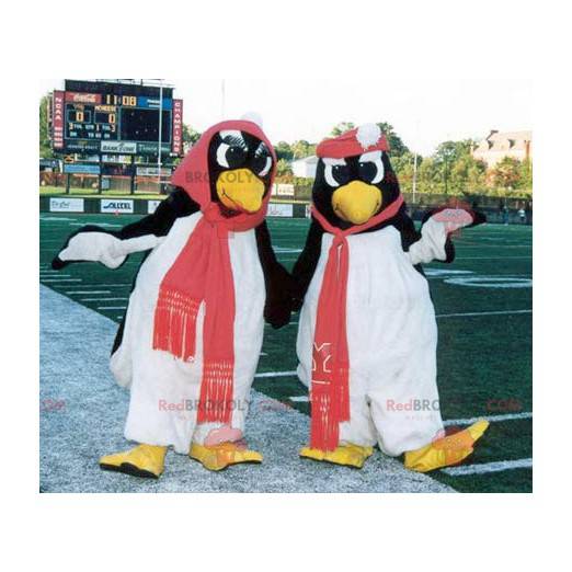 2 black and white penguin mascots - Redbrokoly.com