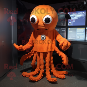 Orange Kraken maskot...