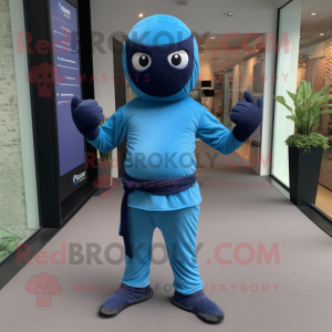 Blue Ninja mascotte kostuum...