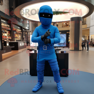 Blauer Ninja Maskottchen...