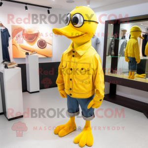 Yellow Gull maskot kostume...