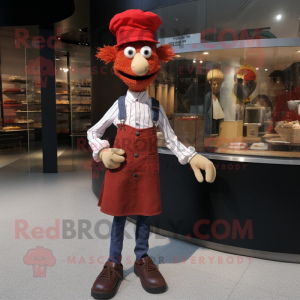 nan Goulash mascot costume character dressed with a Skinny Jeans and Cufflinks