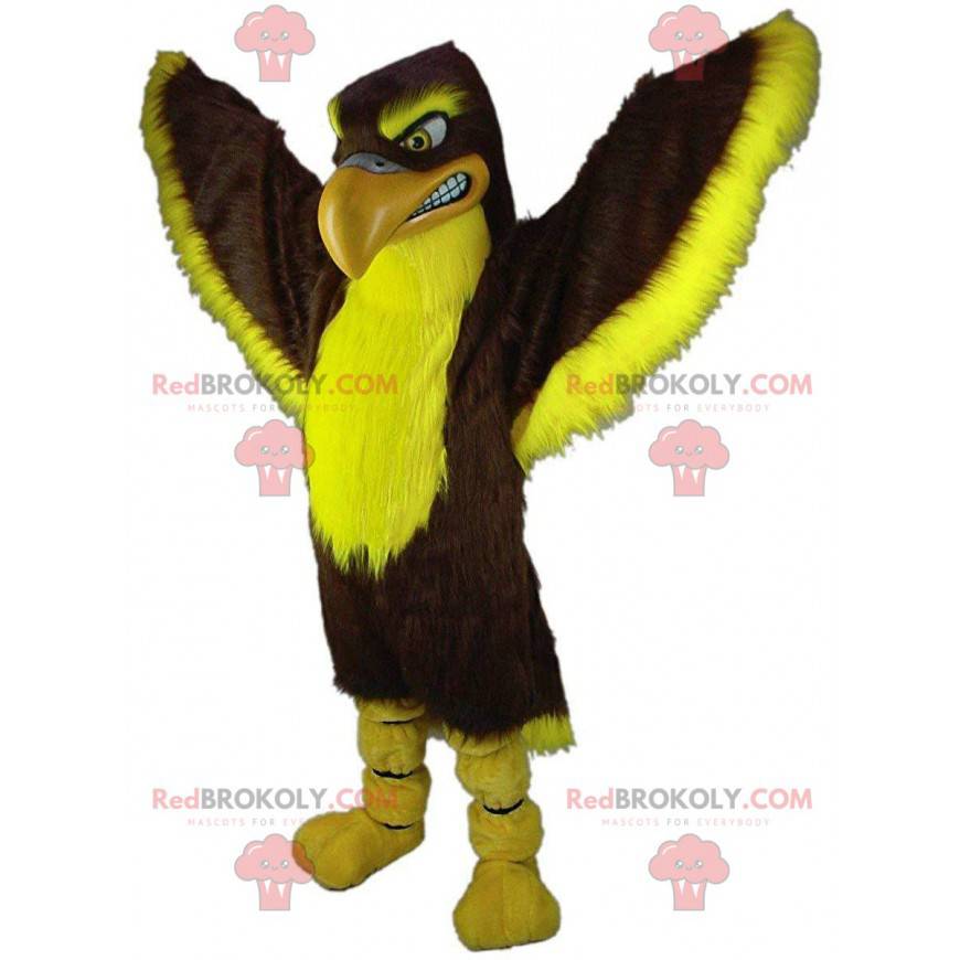 Brun og gul falkmaskot, stor ørnedrakt - Redbrokoly.com Brun og gul falkmaskot, stor ørnedrakt - Redbrokoly.com