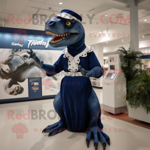 Navy T Rex mascotte kostuum...