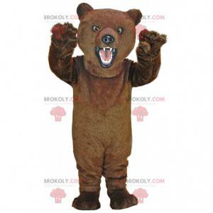 Mascotte d'ours marron très réaliste, costume de nounours -