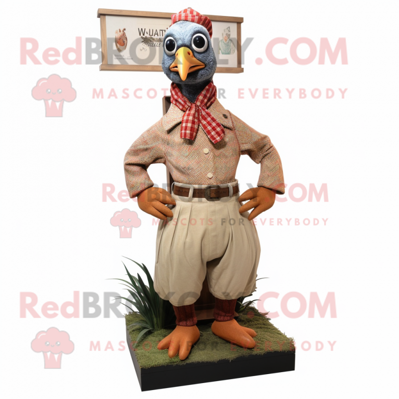 nan Pheasant mascot costume character dressed with a Overalls and Ties