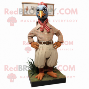 nan Pheasant mascot costume character dressed with a Overalls and Ties