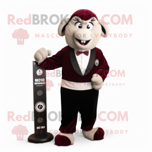 Maroon Ram maskot drakt...