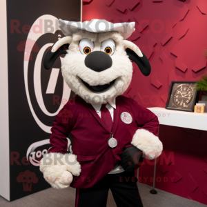 Maroon Ram maskot kostym...