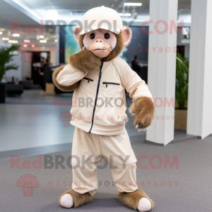 Beige kapucijnaap mascotte...