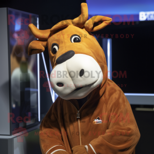 Brown Jersey Cow mascotte...