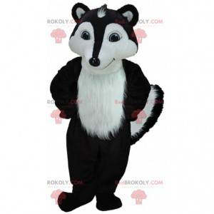 Mascota zorrillo blanco y negro, disfraz de turón gigante -