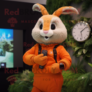 Orange kanin maskot kostume...