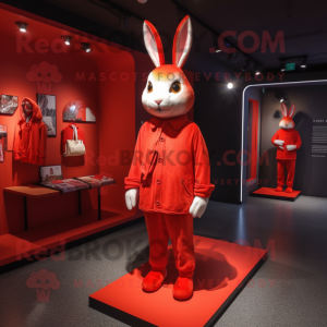 Röd kanin maskot kostym...