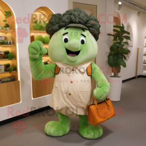 Tan Broccoli maskot kostume...